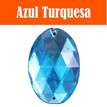 Imagem de Chaton Oval Taz-021 - 25mm - Azul Turquesa - Nº: 7 - Nybc