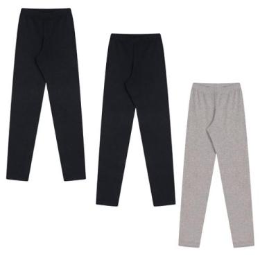 Imagem de Kit 3 Legging Infantil Flanelada Quentinha Peluciada Inverno - Aymee, 