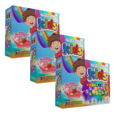 Imagem de Kit c/3 Suplemento Vitamínico Infantil c/30 CPR Previnavit Mastigáveis
