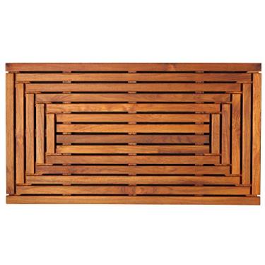 Imagem de Bare Decor Chuveiro de Giza, Spa, tapete de porta em madeira teca maciça, 91,44 cm x 50,80 cm