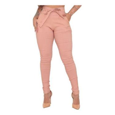 Imagem de Calça Social Feminina Com Lycra Clochard Laço Cintura Alta - Don modas