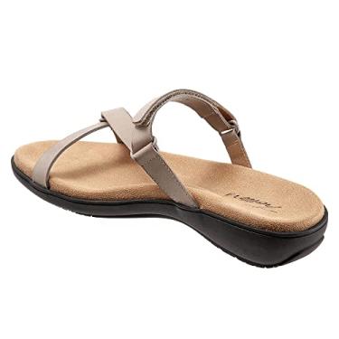 Imagem de Trotters Sandália rasteira feminina Raja, Couro cinza, 38