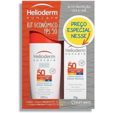 Imagem de Kit Helioderm Protetor Solar Corporal FPS50 200mL + Facial FPS50 Sem C