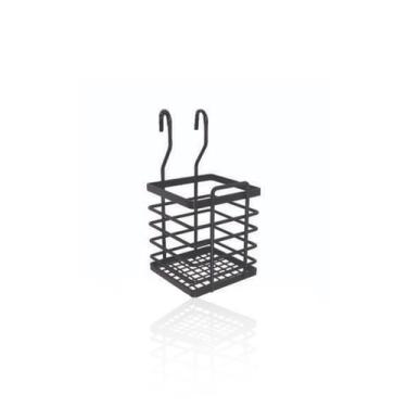 Imagem de Porta Utensílios Suspenso Simples Para Cozinha Preto Fosco - Bredal