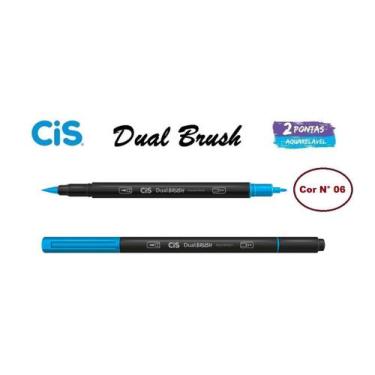 Imagem de Caneta Pincel Cis Dual Brush Pen Aquarelável 06 Azul Claro