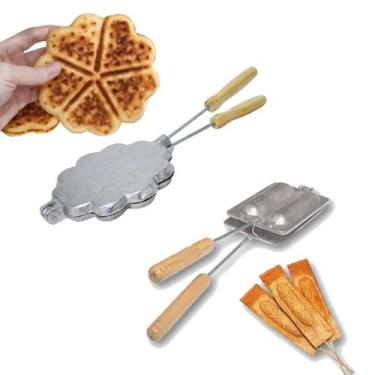 Imagem de Kit Forma para Waffles e Crepeira de Aluminio Tostex Forno - MK