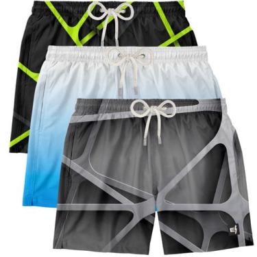 Imagem de Bermuda Masculina de Praia Estampada Surf Boardshort Verão Moda Casual