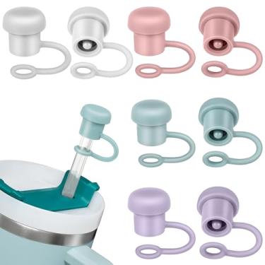 Imagem de Tampa de palha de 8 peças para copo Stanley, canudos adequados que variam de 6 a 10 mm, adequado para Stanley, Simple Modern, Yeti, Owala, Hydro Flask, Reduce e todas as marcas de canudos redondos,