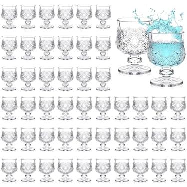 Imagem de Suclain Conjunto de 36 peças de copos de shot a granel de 42,5 g, mini copos de shot fofos com haste, copos de xerez, vidro transparente para licor de vinho, tequila, uísque, bebida, festa de