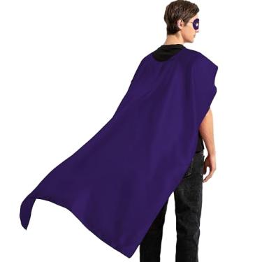 Imagem de Capas e máscaras de super-heróis para adultos, capas de vampiro de Halloween, capas de festa de super-herói, fantasias de aniversário, Roxa, G