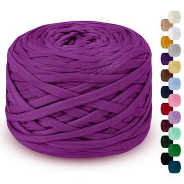 Imagem de LEREATI Fio de camiseta de 285 g para crochê 109 jardas fio de tecido de crochê grosso, fio de camiseta de tricô para bolsa de crochê, cobertor, cesta, projetos faça você mesmo, decoração de casa