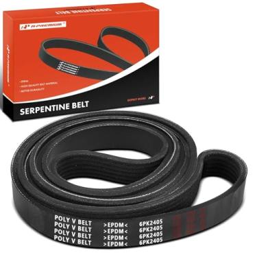 Imagem de A-Premium Correia de transmissão serpentina do motor compatível com carros Audi, Chevy, Dodge, Freightliner, GMC e Mercedes-Benz - Q5, A4/A5 Quattro, C1500, C2500, C3500, Sprinter 2500 3500, C230,