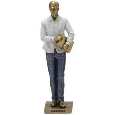 Imagem de Estatueta Profissão Professor Escultura Enfeite Resina 25cm - Gici Dec
