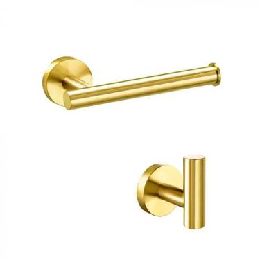 Imagem de Kit de Acessórios para Lavabo Tarsila Dourado - Bela Metais, Dourado