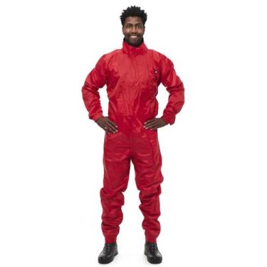 Imagem de Macacão Nylon Motoqueiro Pantaneiro 100% Impermeável Cores, G, Vermelh