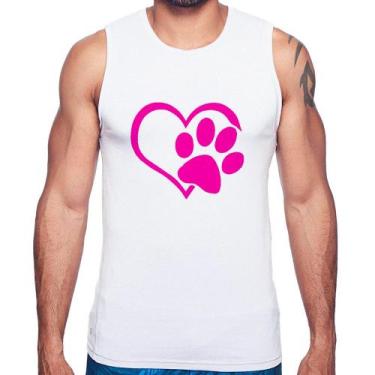 Imagem de Regata Coração Patinha Rosa - Foca na Moda, Branco, GG