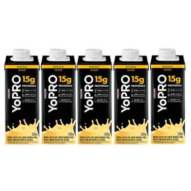 Imagem de Kit 5 Bebida Láctea YoPro Protein Banana 250ml - Danone