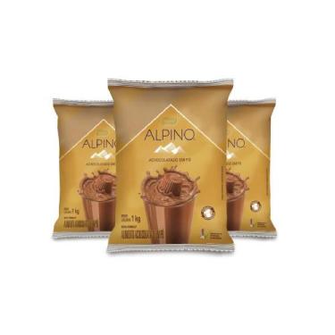 Imagem de Kit 3 Pacotes Achocolatado Em Pó Alpino 1 Kg Original Nestlé