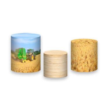 Imagem de Trio De Capa Cilindro - Fazenda Trator Verde 009 - Via Cores