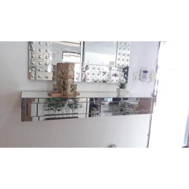 Imagem de Aparador Espelhado Suspenso 2 Gavetas Leve Toque Largura 100 Cm Altura