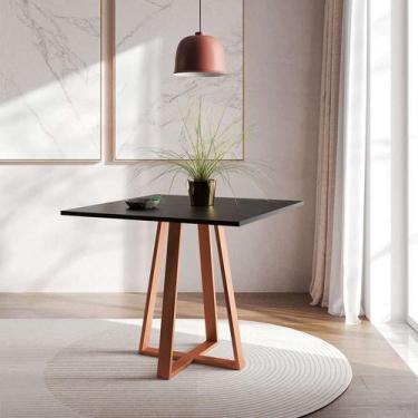Imagem de Mesa de Jantar Quadrada Mônaco Cobre e Preta 90 cm - New Green