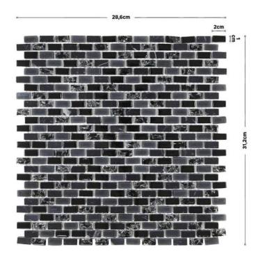 Imagem de Pastilha de vidro com pedra -ST5103 - STRIP MATTE 28,6x31,2cm - GLASS 