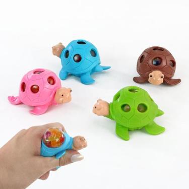 Imagem de Brinquedo tartaruga de plástico anti-estresse com 4 unidades - DNE IMP