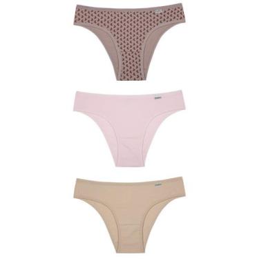 Imagem de Kit/3 Calcinha DelRio 51364 Biquíni Cotton T. P/GG, M, K18, Quartz, Pe