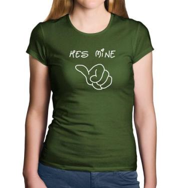 Imagem de Baby Look Algodão He's Mine - Foca na Moda, Musgo, M