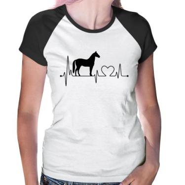 Imagem de Baby Look Raglan Cavalo Batimentos Cardíacos - Foca na Moda, Branco, P