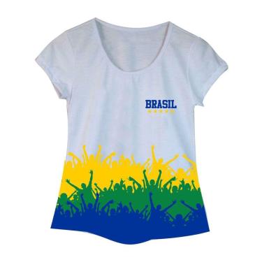 Imagem de Camiseta Adulta Feminina Brasil Torcida