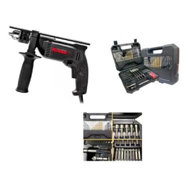 Imagem de Furadeira De Impacto 650w Kress Ku310l + Kit 125 Pcs Wesco, 220V