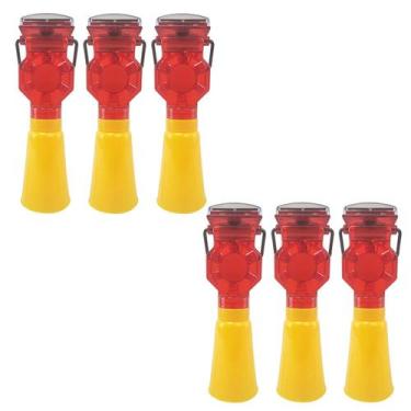 Imagem de Sinalizador Viario Solar Cone Sinalizaçao Kit 6 Uni Segurança Iluminaç