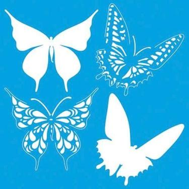 Imagem de Stencil Litoarte Rose Ferreira 20 x 20 cm - STXX-023 Borboletas - Sobr