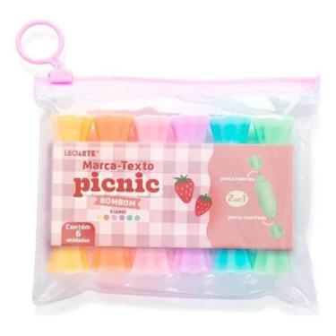 Imagem de Caneta Marca Texto Picnic 6 Cores 2 Em 1 Bombom - Leonora