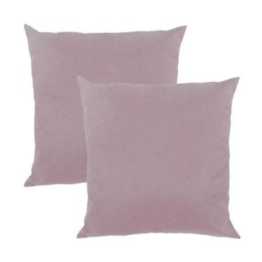 Imagem de Kit 2 Capas para Almofada em Veludo Liso 43x43 com Enchimento 50x50 Vá