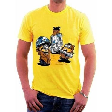 Imagem de Camiseta Minions Star Wars Masculina - Vesttuario, P, Amarelo