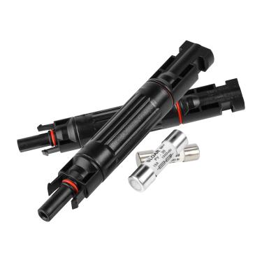 Imagem de IGOYE Fusível solar 15A 1000V IP67 suporte de fusível solar em linha, 2 peças, painel fotovoltaico, conector macho e fêmea para painel solar (pacote com 2)