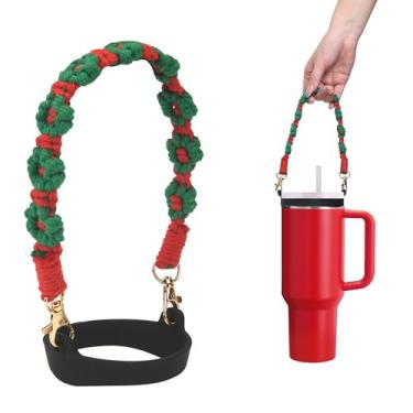 Imagem de Wongeto Alça para garrafa de água - compatível com acessórios Stanley Cup - para copo Stanley Cup 1,134 g e copo de 850 g (cor natalina)