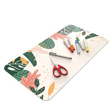 Imagem de Uncommon Desks Tapete de mesa infantil – para artes e artesanato – Divertido computador e mouse pad – Capa de mesa lavável – Organizador escolar – Lindo escritório, casa, materiais escolares – Design floral