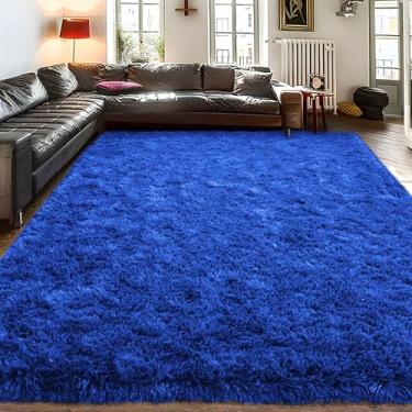 Imagem de Ailyei Tapetes grandes de 22 x 30 cm para sala de estar, ultramacio, azul royal, grande tapete felpudo para quarto de bebê, tapete de pelúcia moderno e fofo para meninas, meninos, crianças,