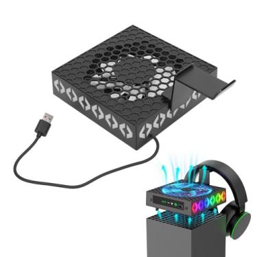 Imagem de Ventilador de Resfriamento para a Série X, de Resfriamento de Modo Automático Com Controle de Temperatura Inteligente RGB Lights Console Cooler Com Suporte para Fone de Ouvido