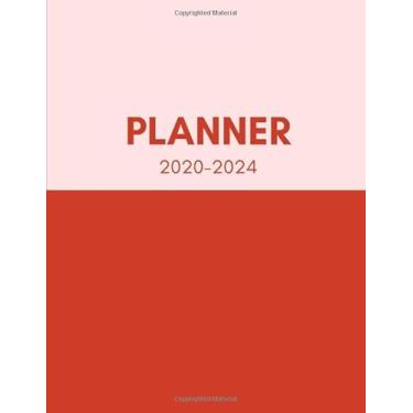 Imagem de Planner 2020-2024: Stylish 5 Year Planner For Women| Five Year Monthly Calendar Appointment Book, Personal Organizer And Goals Planner| Modern Pink Pastel And Red Color Block Design