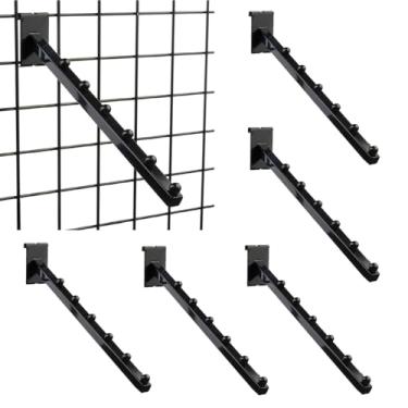 Imagem de Baerkian Ganchos de cascata de grade, ganchos de exibição para painéis de parede de grade, acessório de parede de grade para armazenamento de roupas de exibição em garagem de loja de varejo (pacote