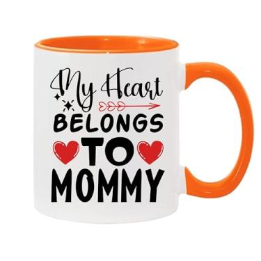 Imagem de SpreadPassion Caneca de café My Heart Belongs To Mommy, presente para namorado e namorada, ideia de presente de dia dos namorados, presente para marido e esposa, ideia de presente de aniversário do