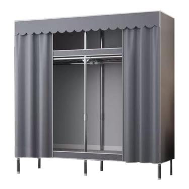 Imagem de Guarda-roupa Forte guarda-roupa autônomo rack de roupas organizador de armazenamento de roupas simples guarda-roupa de tecido para quarto sala de estar armário