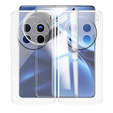 Imagem de Capa de celular para Vivo X200 Pro V2405A, V2405DA (6,8 polegadas), com 2 películas de vidro temperado, com 2 capas ultrafinas e transparentes de TPU (poliuretano termoplástico) antiarranhões e à