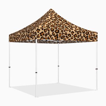 Imagem de Tenda de dossel pop-up 25 x 25 cm com paredes laterais, série ABLEM8CANOPY ULTRA8 tenda de sombra instantânea resistente para uso externo comercial ou evento esportivo, pátio, bagageiro, quintal (leopardo, sem parede)