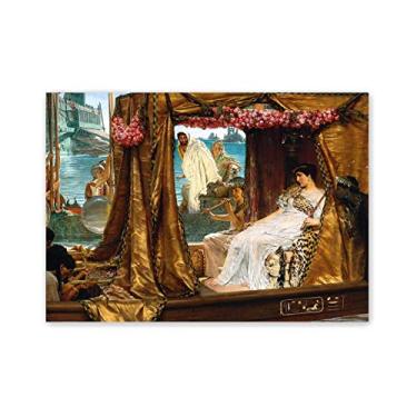 Imagem de JZSDGB Lawrence Alma-Tadema famosa reprodução de pinturas a óleo em tela (o encontro de Antônio e Cleópatra) pôsteres e impressões em tela clássica arte de parede paisagem imagens 50 x 70 cm (20 x 28