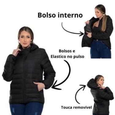 Imagem de Jaqueta Bobojaco Puffer Capuz Removível Bolsos Internos Feminina - Far